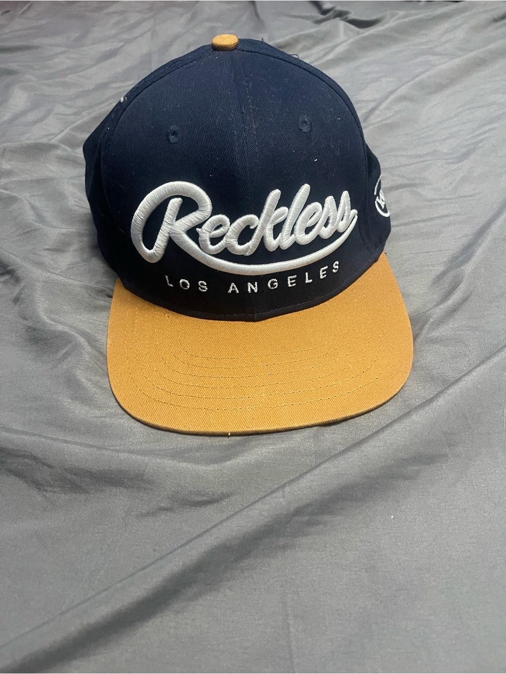 Reckless Los Angeles Men’s Navy and Orange Snapback Hat